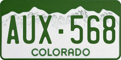 CO license plate AUX568