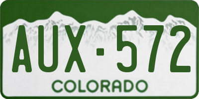 CO license plate AUX572