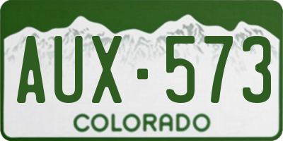 CO license plate AUX573