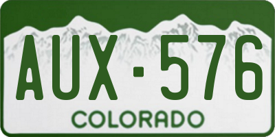 CO license plate AUX576