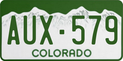 CO license plate AUX579