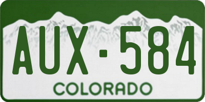 CO license plate AUX584