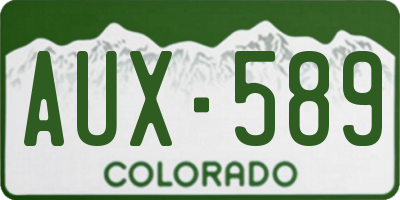 CO license plate AUX589
