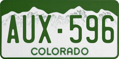CO license plate AUX596