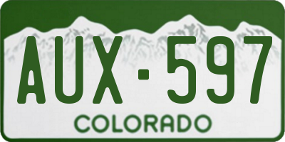 CO license plate AUX597