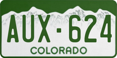 CO license plate AUX624