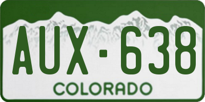 CO license plate AUX638