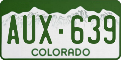 CO license plate AUX639