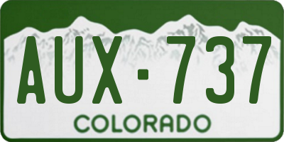 CO license plate AUX737