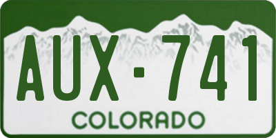 CO license plate AUX741