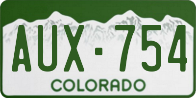 CO license plate AUX754