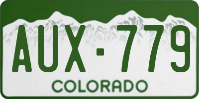 CO license plate AUX779