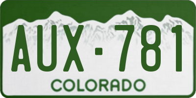 CO license plate AUX781