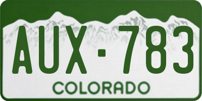 CO license plate AUX783