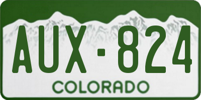 CO license plate AUX824