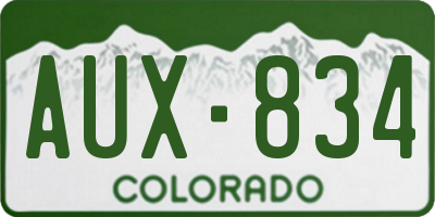 CO license plate AUX834