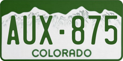 CO license plate AUX875