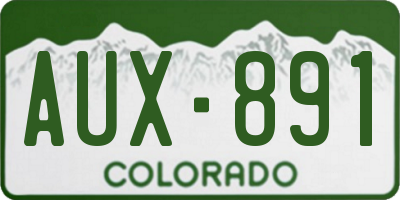 CO license plate AUX891