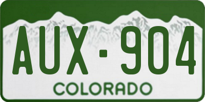CO license plate AUX904