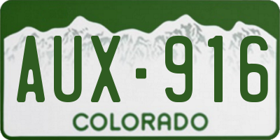 CO license plate AUX916