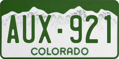 CO license plate AUX921