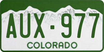 CO license plate AUX977