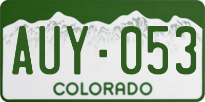 CO license plate AUY053