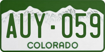 CO license plate AUY059