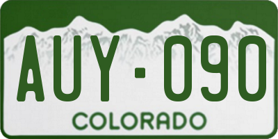 CO license plate AUY090