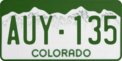 CO license plate AUY135