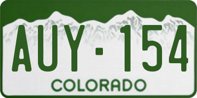 CO license plate AUY154