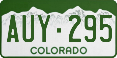 CO license plate AUY295