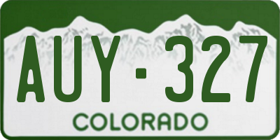 CO license plate AUY327