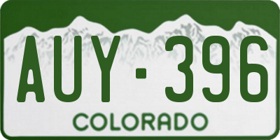 CO license plate AUY396