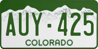 CO license plate AUY425