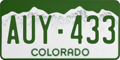 CO license plate AUY433