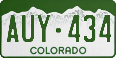 CO license plate AUY434