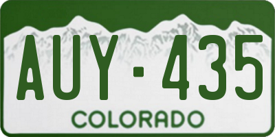 CO license plate AUY435