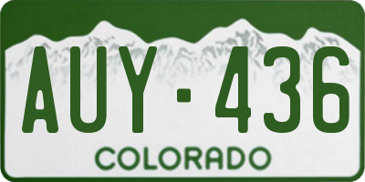 CO license plate AUY436