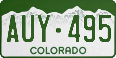 CO license plate AUY495