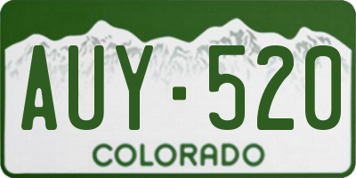 CO license plate AUY520