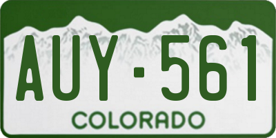 CO license plate AUY561