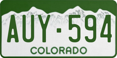 CO license plate AUY594