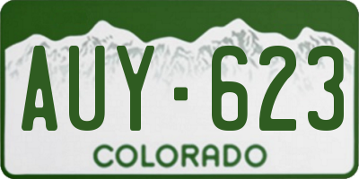 CO license plate AUY623