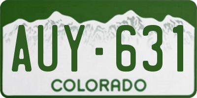 CO license plate AUY631