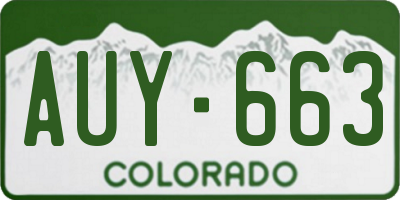 CO license plate AUY663