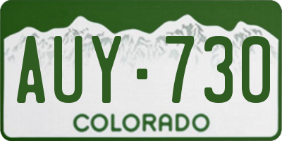 CO license plate AUY730