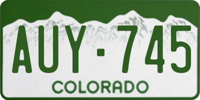 CO license plate AUY745