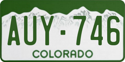 CO license plate AUY746