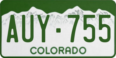 CO license plate AUY755